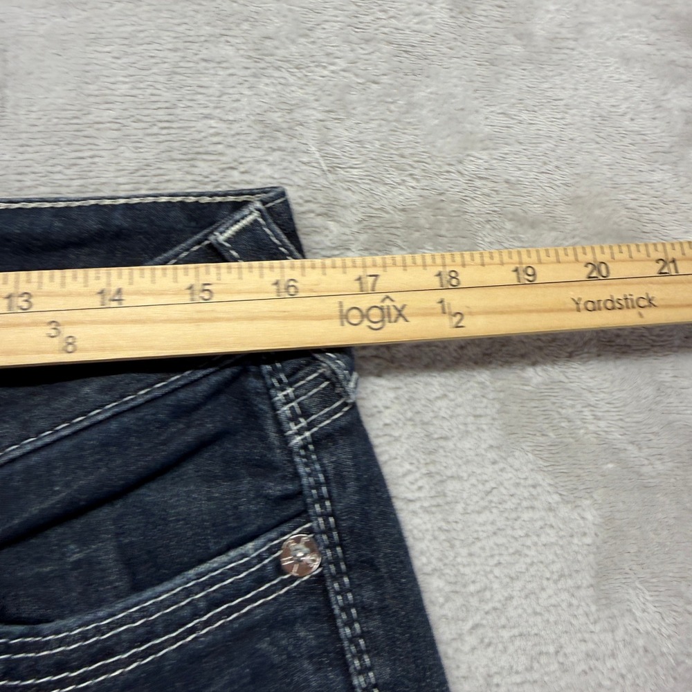 True Religion Jeans Women 30 Section Straight Petite Dark Wash Denim Embroidered - Picture 14 of 15